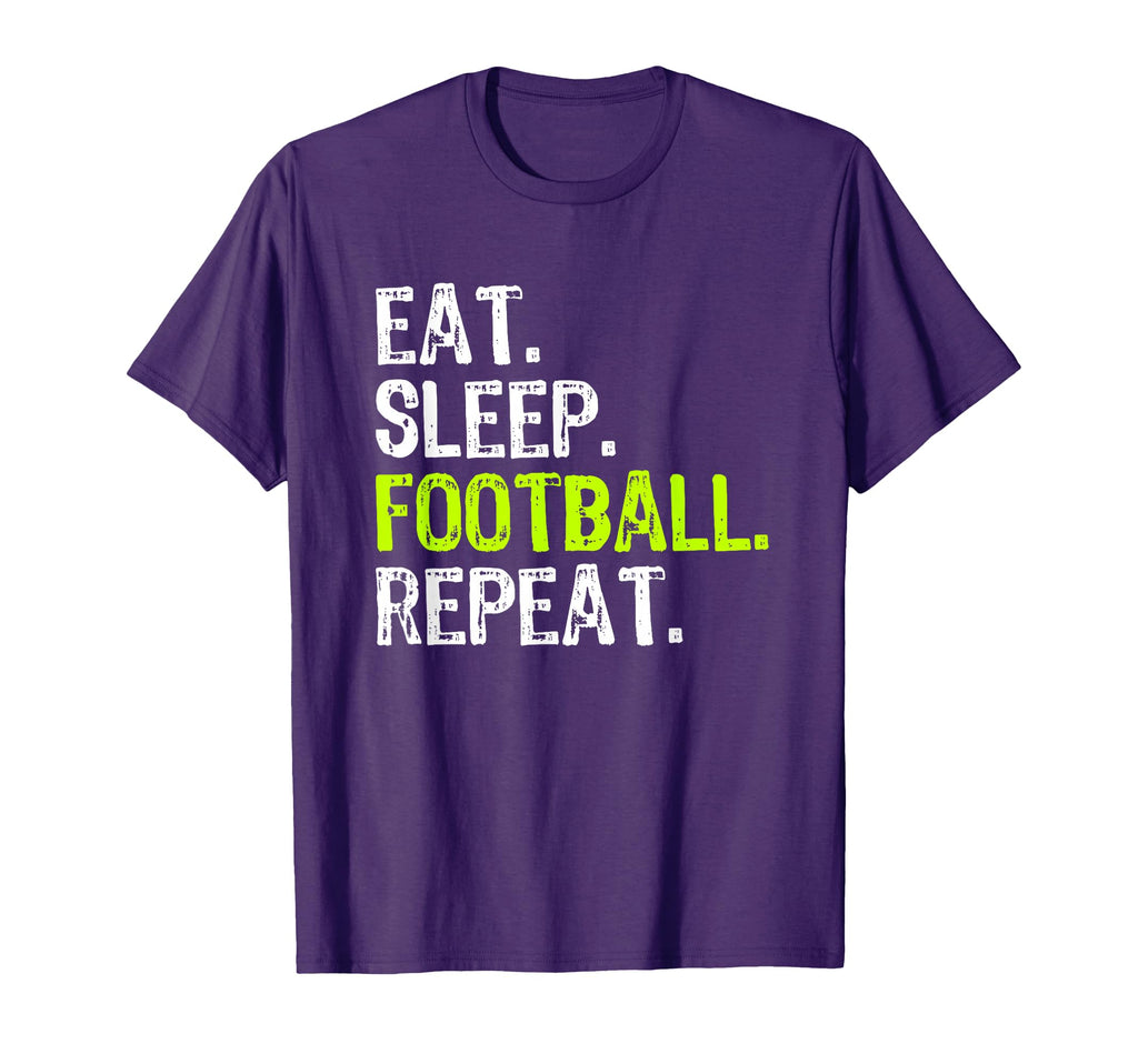 Eat Sleep Football Repeat Player Funny T-Shirt - Graphic Print for Adults - T-Shirt, Sweatshirt, Hoodie