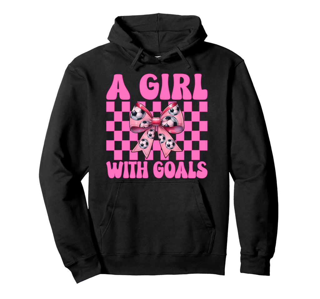 Be Goals Soccer Coquette Bow Hoodie - Unique Graphic Unisex - T-Shirt, Sweatshirt, Hoodie