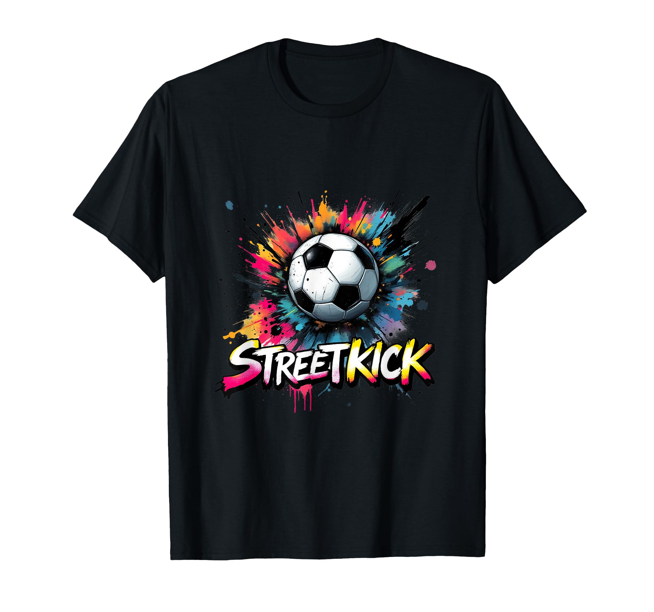 Streetkick Soccer Ball Splash Vibrant T-Shirt - Graphic Print Men Women - T-Shirt, Sweatshirt, Hoodie