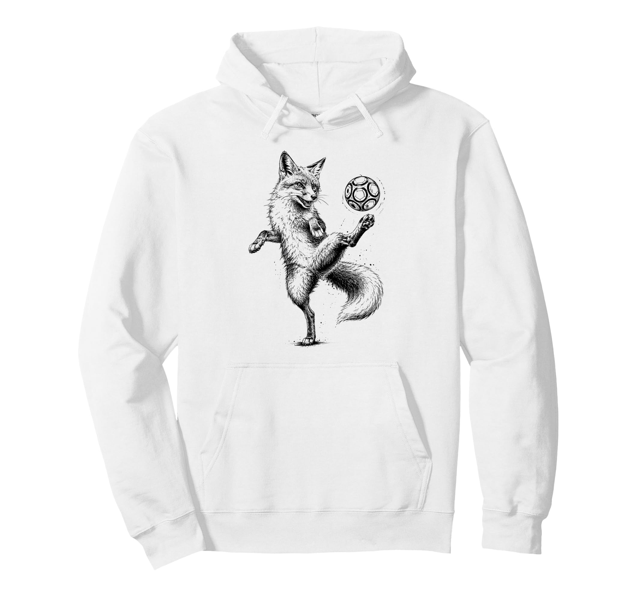 Funny Fox Freestyling Soccer Ball Hoodie - Fun Novelty Design Men Women - T-Shirt, Sweatshirt, Hoodie