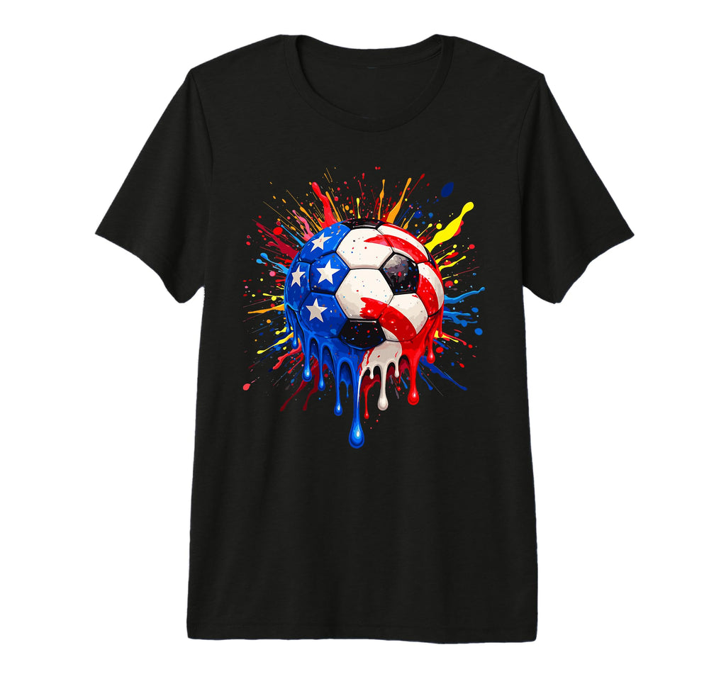 4Th July Funny Soccer Drip Patriotic Us T-Shirt - Custom Art Print Unisex - T-Shirt, Sweatshirt, Hoodie