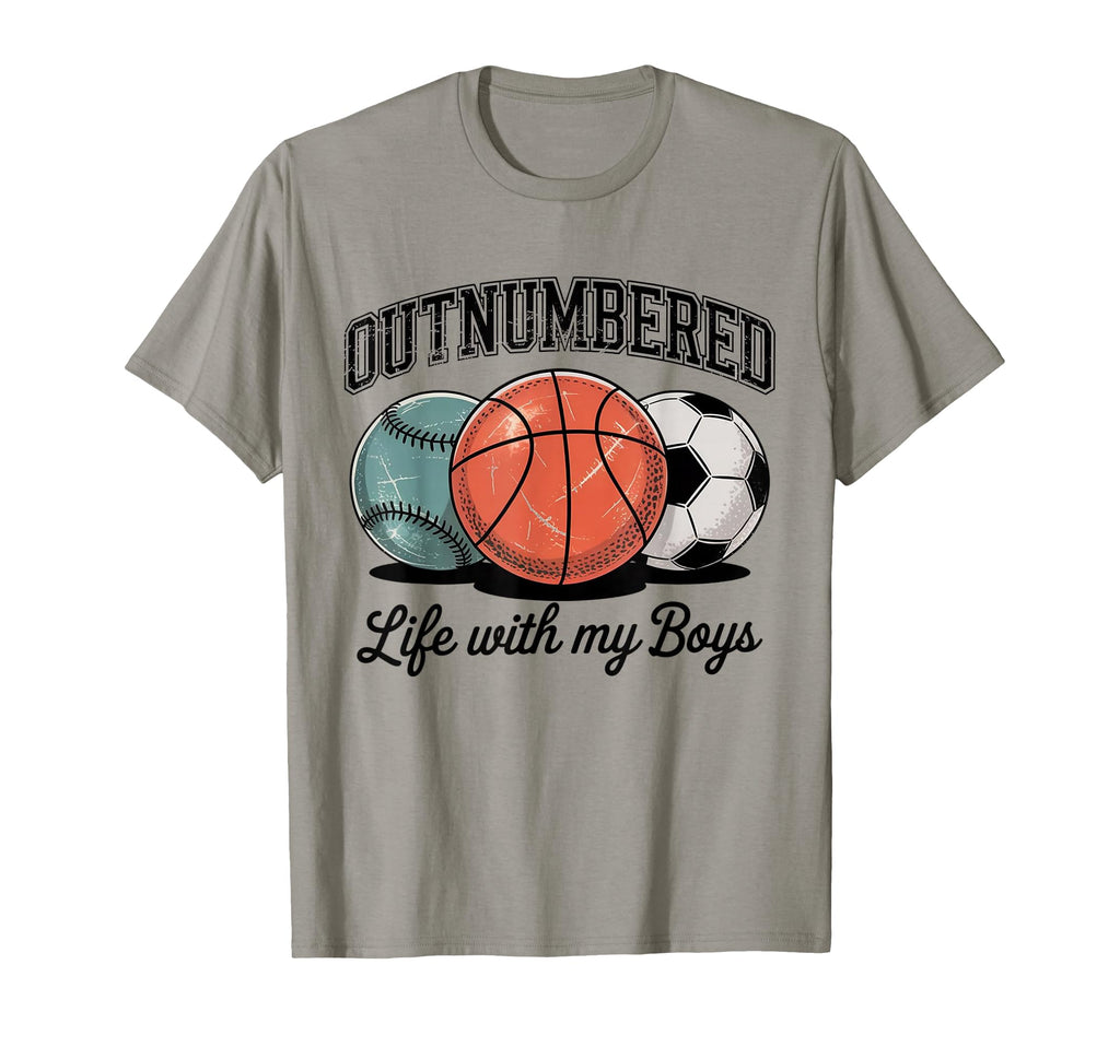 Outnumbered Life My Sports Mom T-Shirt - Trendy Graphic for Adults - T-Shirt, Sweatshirt, Hoodie