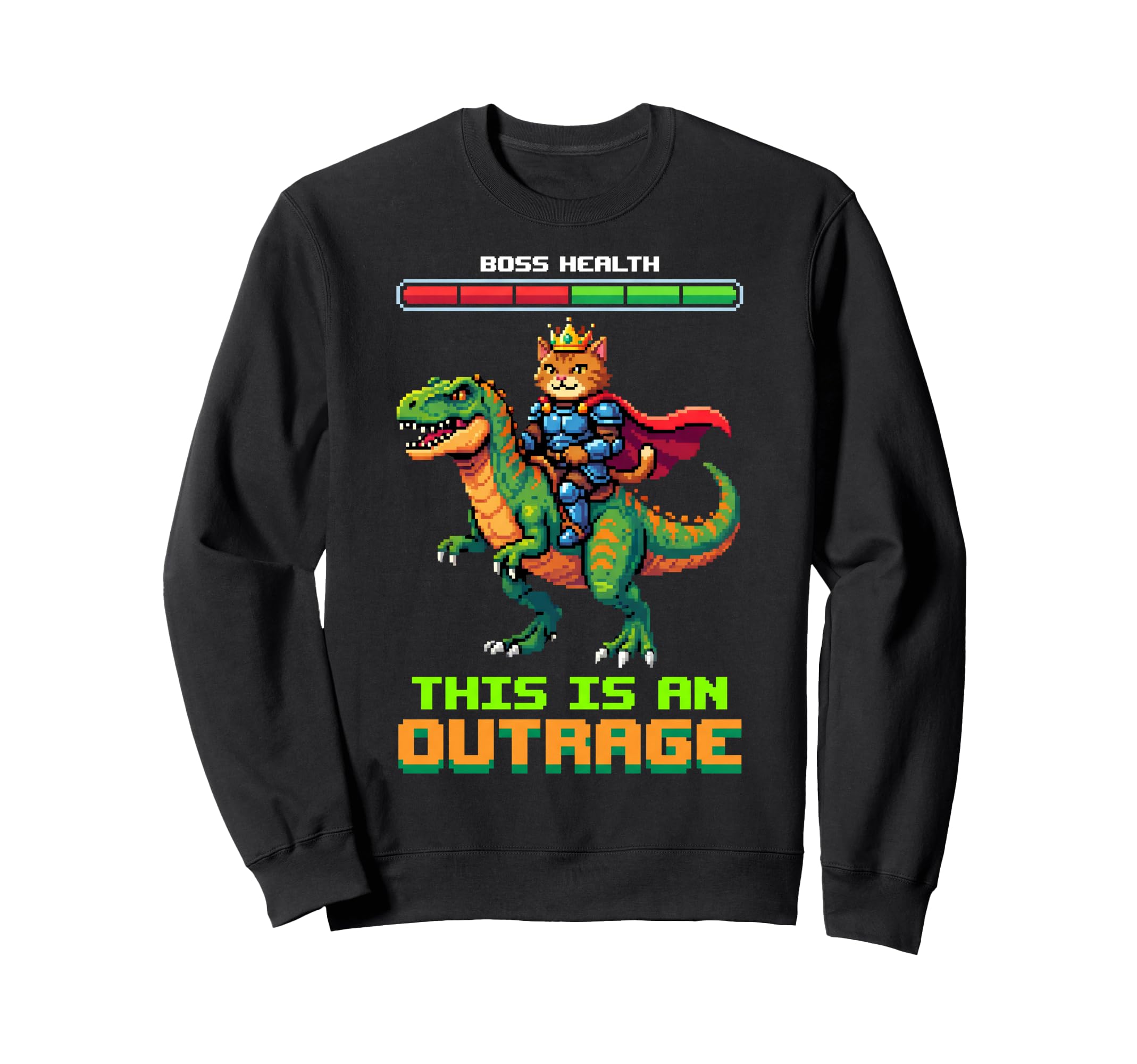 Gamer This Is Outrage Pixel Art Boss Sweatshirt - Aesthetic Graphic Unisex - T-Shirt, Sweatshirt, Hoodie