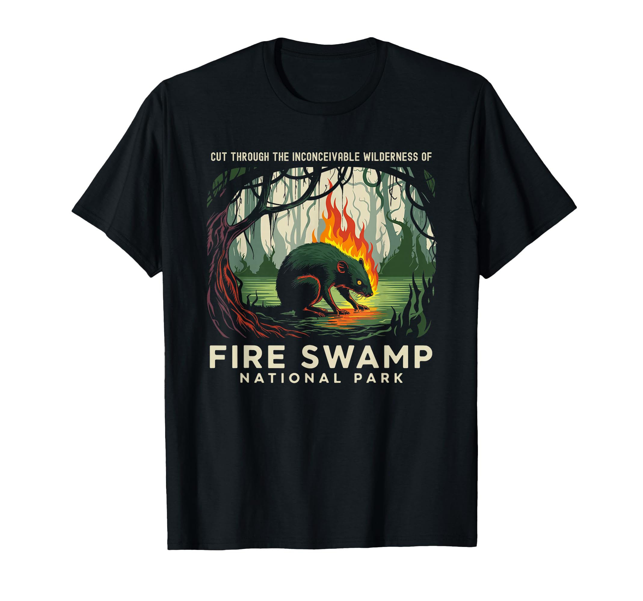 Fire Swamp National Park Camping T-Shirt - Casual Everyday Wear Unisex - T-Shirt, Sweatshirt, Hoodie