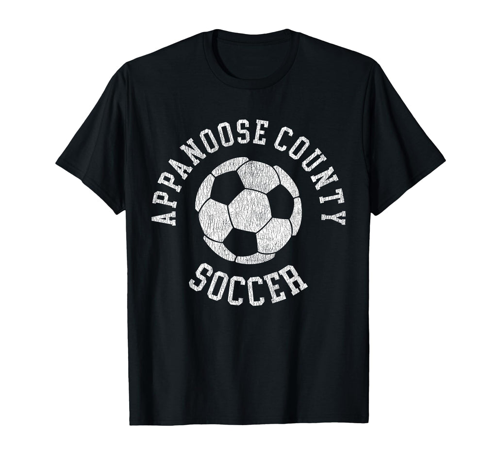 Appanoose County Soccer Distressed 90S T-Shirt - Novelty Apparel for Adults - T-Shirt, Sweatshirt, Hoodie