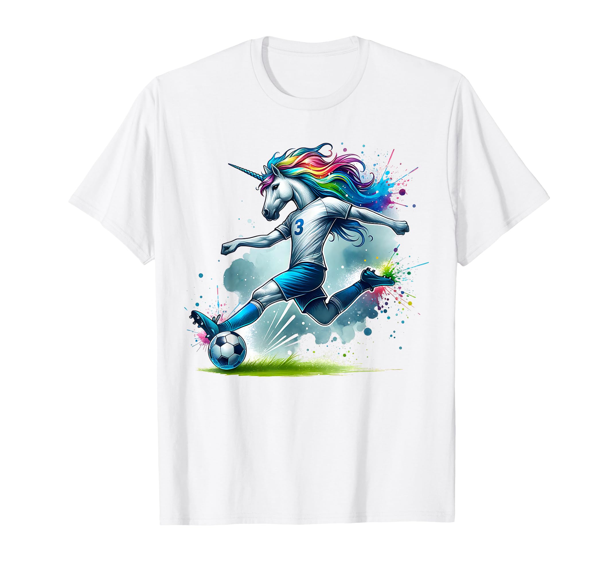 Footballer Unicorn Fans Soccer Team T-Shirt - Graphic Print Men Women - T-Shirt, Sweatshirt, Hoodie