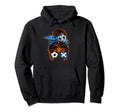 Messy Bun Hair Brown Skin Soccer Hoodie - Minimalist Print Men Women - T-Shirt, Sweatshirt, Hoodie