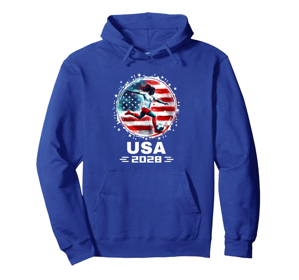 American Flag Soccer Soccer 2028 Hoodie - Minimalist Print Unisex - T-Shirt, Sweatshirt, Hoodie