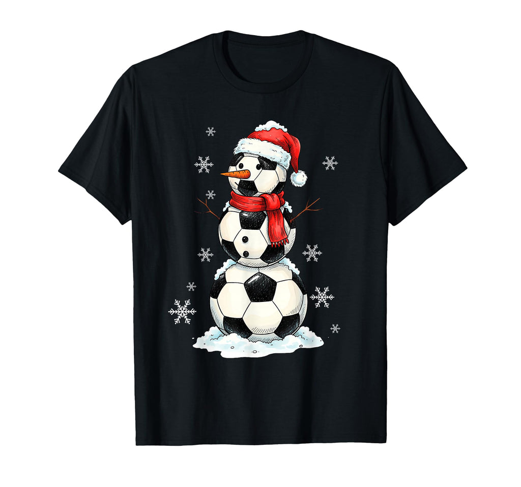 Soccer Snowman Holiday Sports Pajamas T-Shirt - Novelty Apparel for Adults - T-Shirt, Sweatshirt, Hoodie