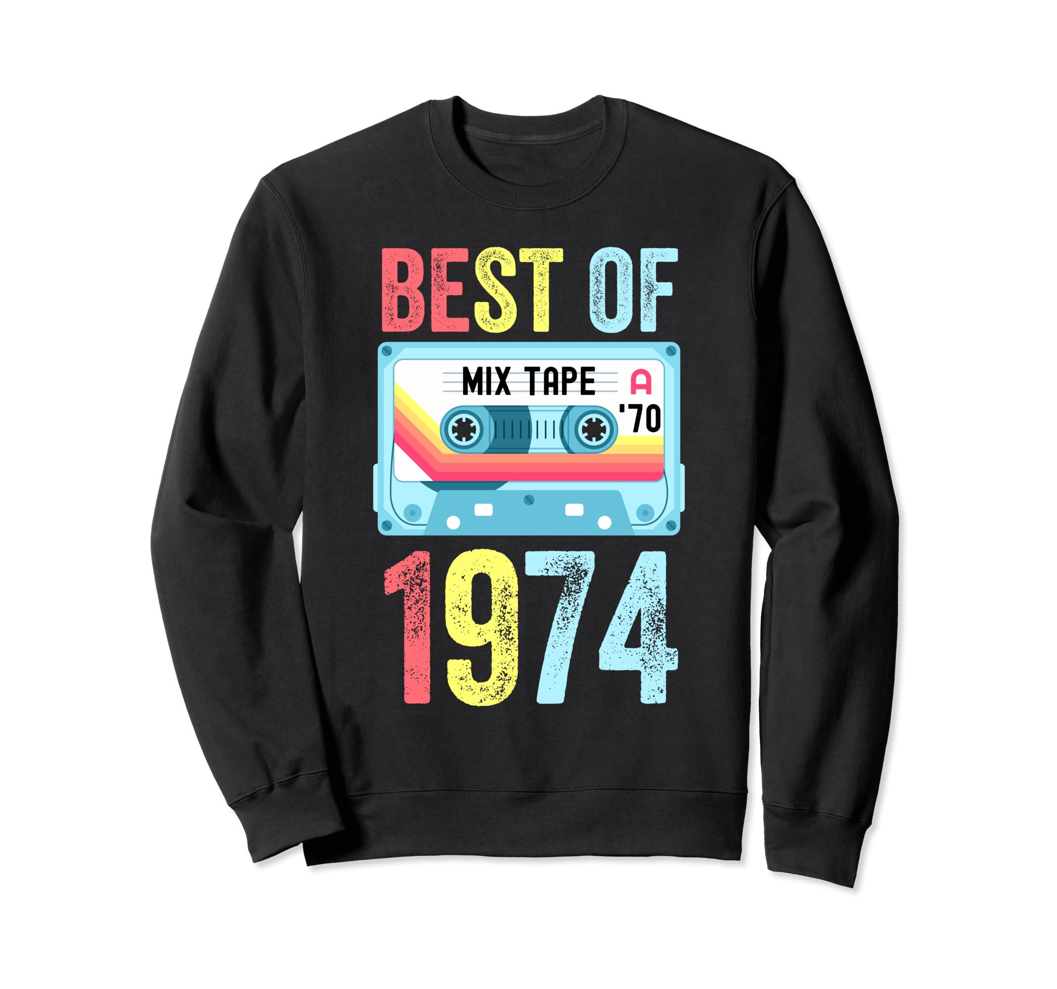 Best 1974 Cassette Tape Sweatshirt - Aesthetic Graphic for Adults - T-Shirt, Sweatshirt, Hoodie