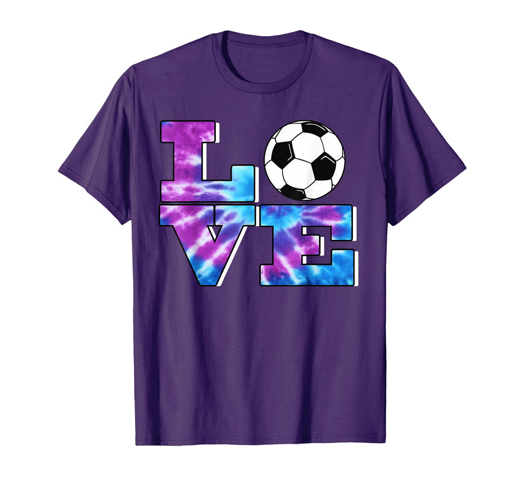 Soccer Tie Dye Big Love Purple Blue T-Shirt - Minimalist Print Unisex - T-Shirt, Sweatshirt, Hoodie