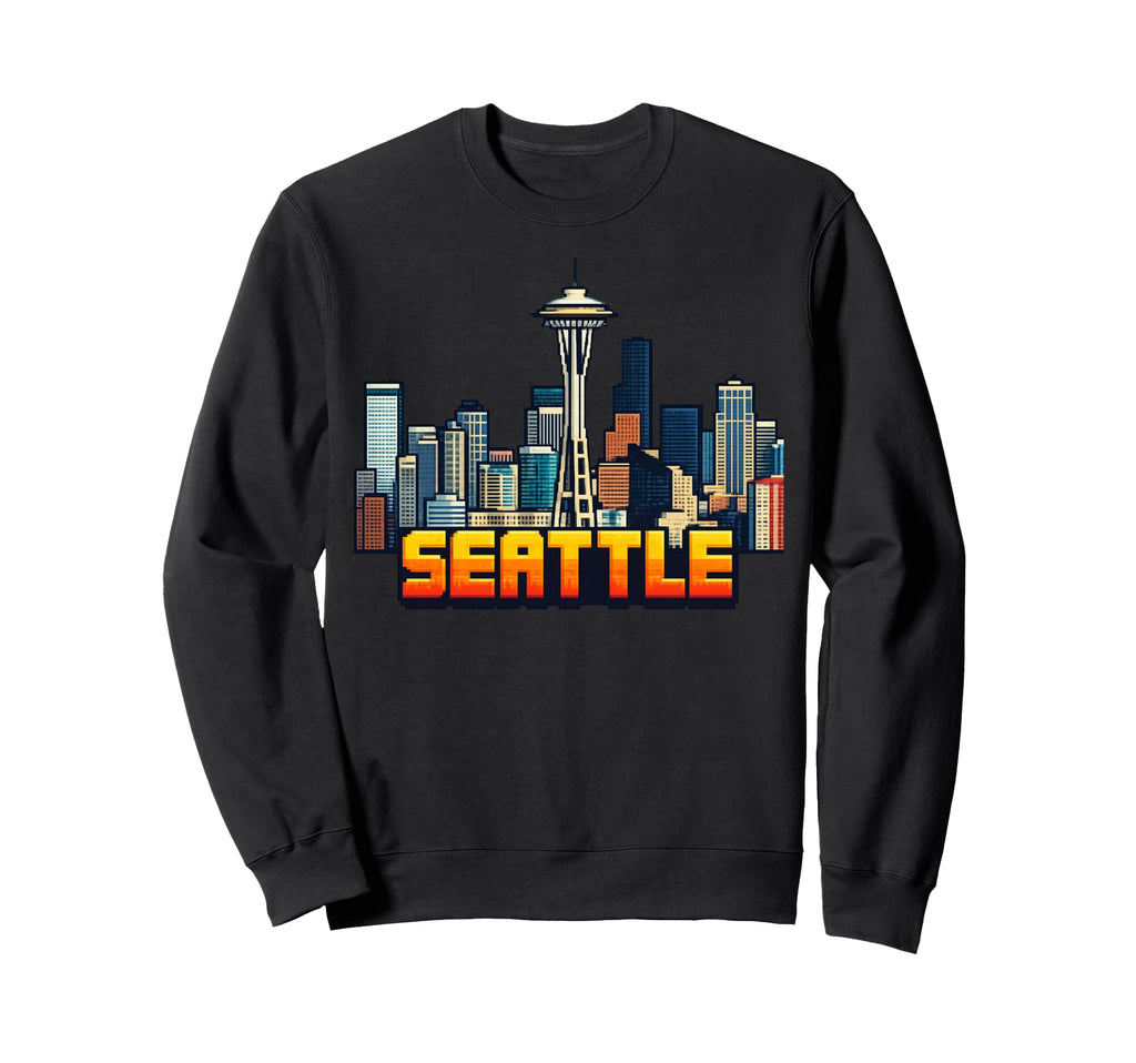 Seattle 8 Bit Video Arcade Gamer Gaming Sweatshirt - Unique Graphic Unisex - T-Shirt, Sweatshirt, Hoodie