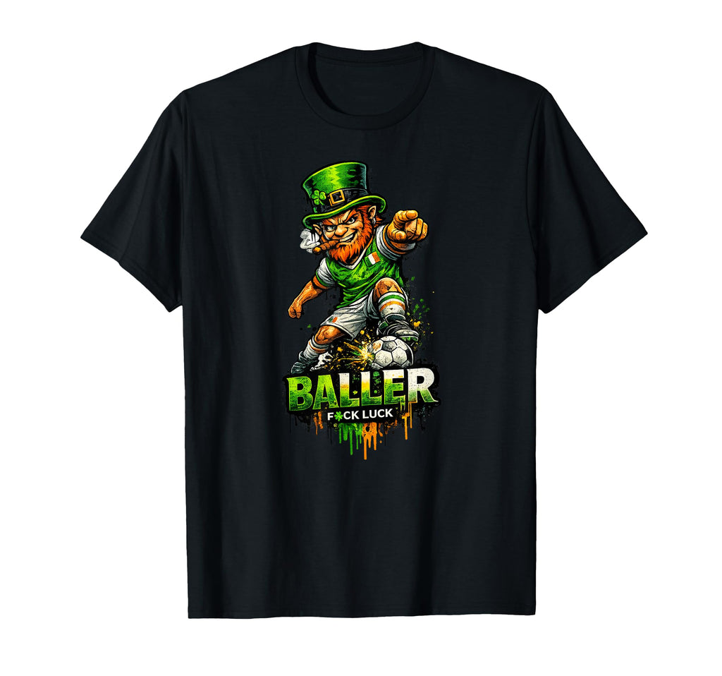Soccer Leprechaun St Patricks Irish T-Shirt - Custom Art Print Men Women - T-Shirt, Sweatshirt, Hoodie