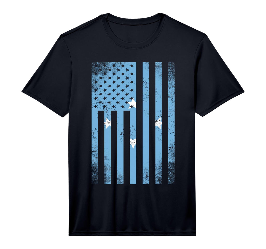 Half Micronesian Flag American T-Shirt - Casual Everyday Wear Men Women - T-Shirt, Sweatshirt, Hoodie