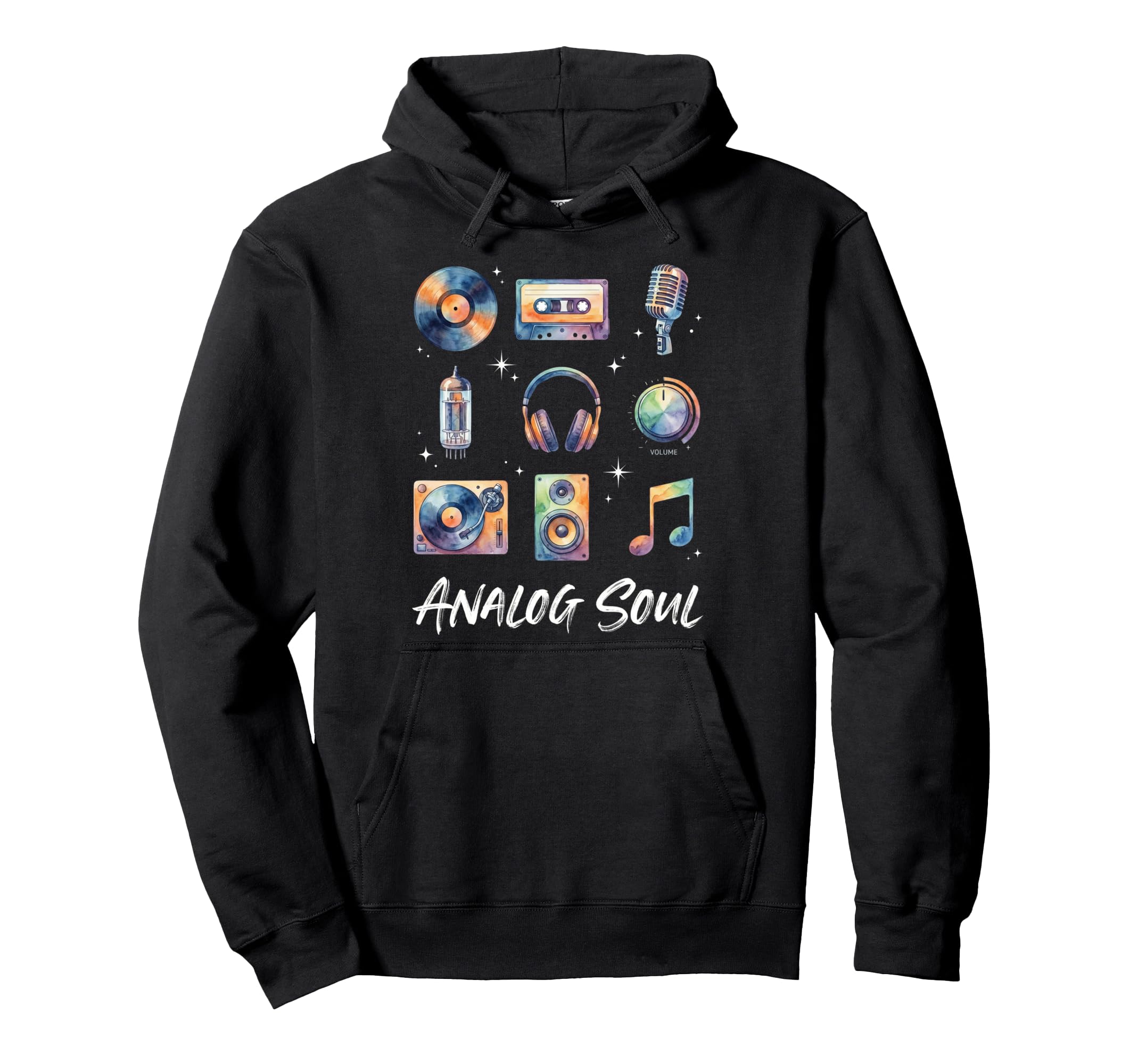 Analog Soul Audiophile Watercolor Vinyl Hoodie - Custom Art Print Unisex - T-Shirt, Sweatshirt, Hoodie
