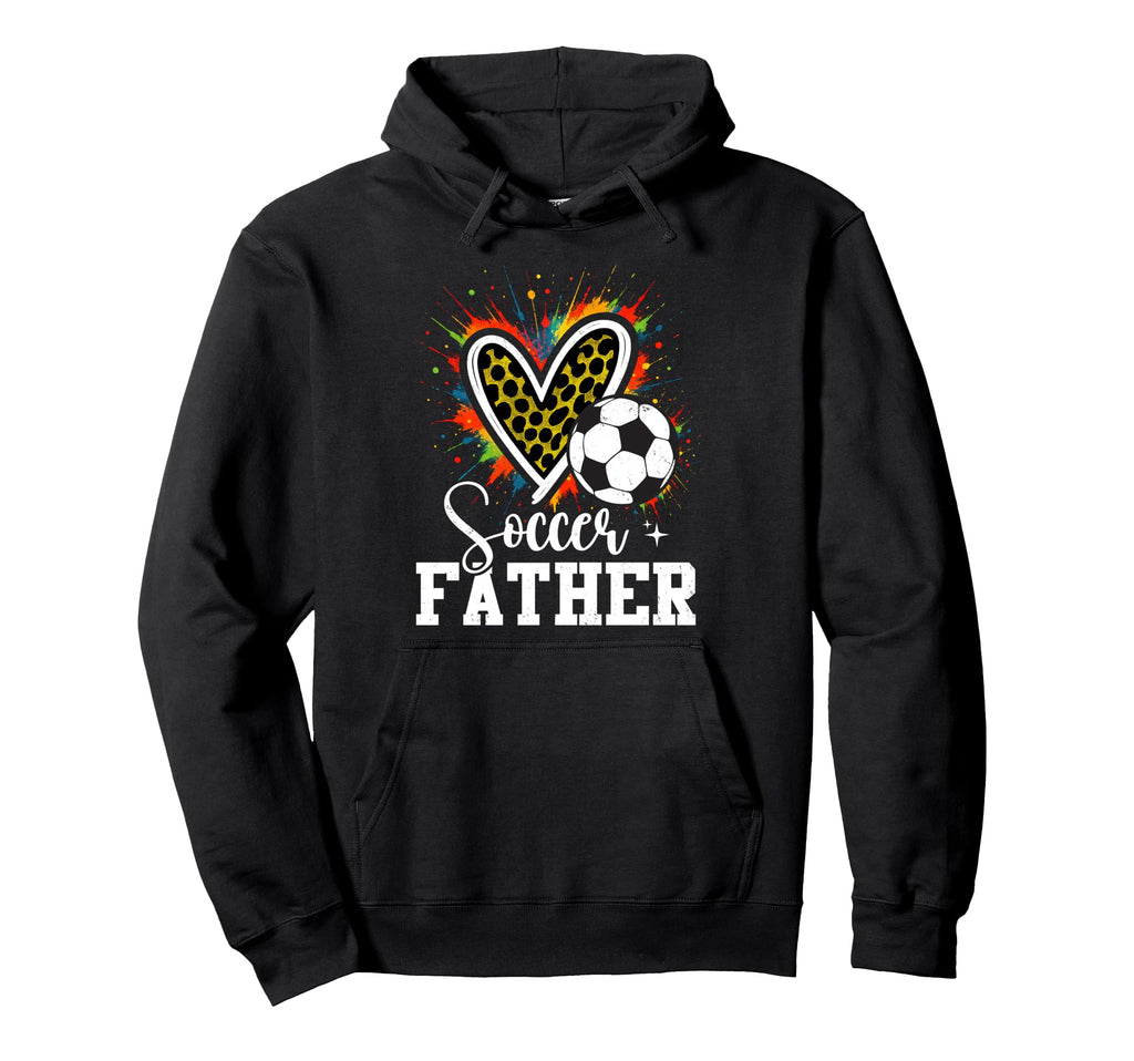Soccer Father Leopard Heart Colorful Hoodie - Graphic Print Unisex - T-Shirt, Sweatshirt, Hoodie