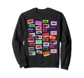 80S Cassette Tape Music Dj Sweatshirt - Minimalist Print Men Women - T-Shirt, Sweatshirt, Hoodie