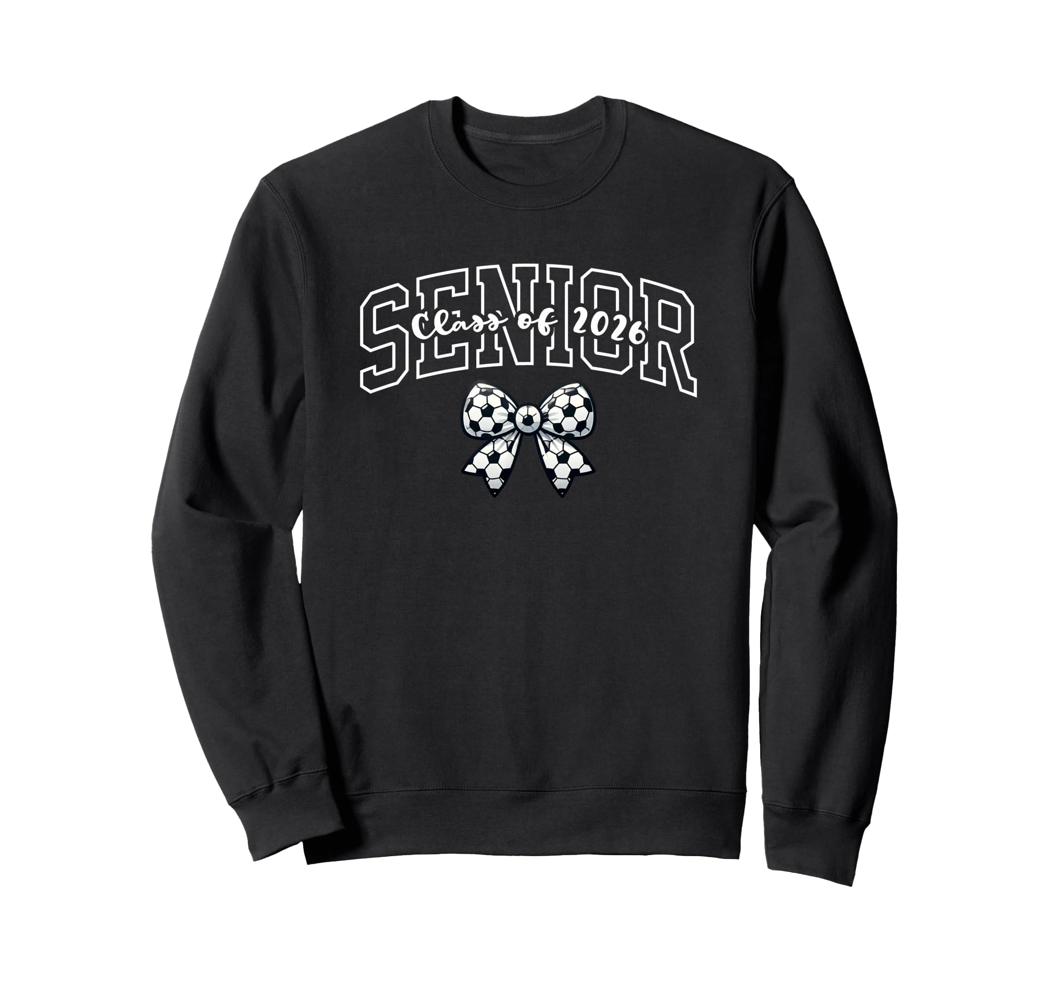 Senior Class 2026 Soccer Coquette Bow Sweatshirt - Novelty Apparel Unisex - T-Shirt, Sweatshirt, Hoodie