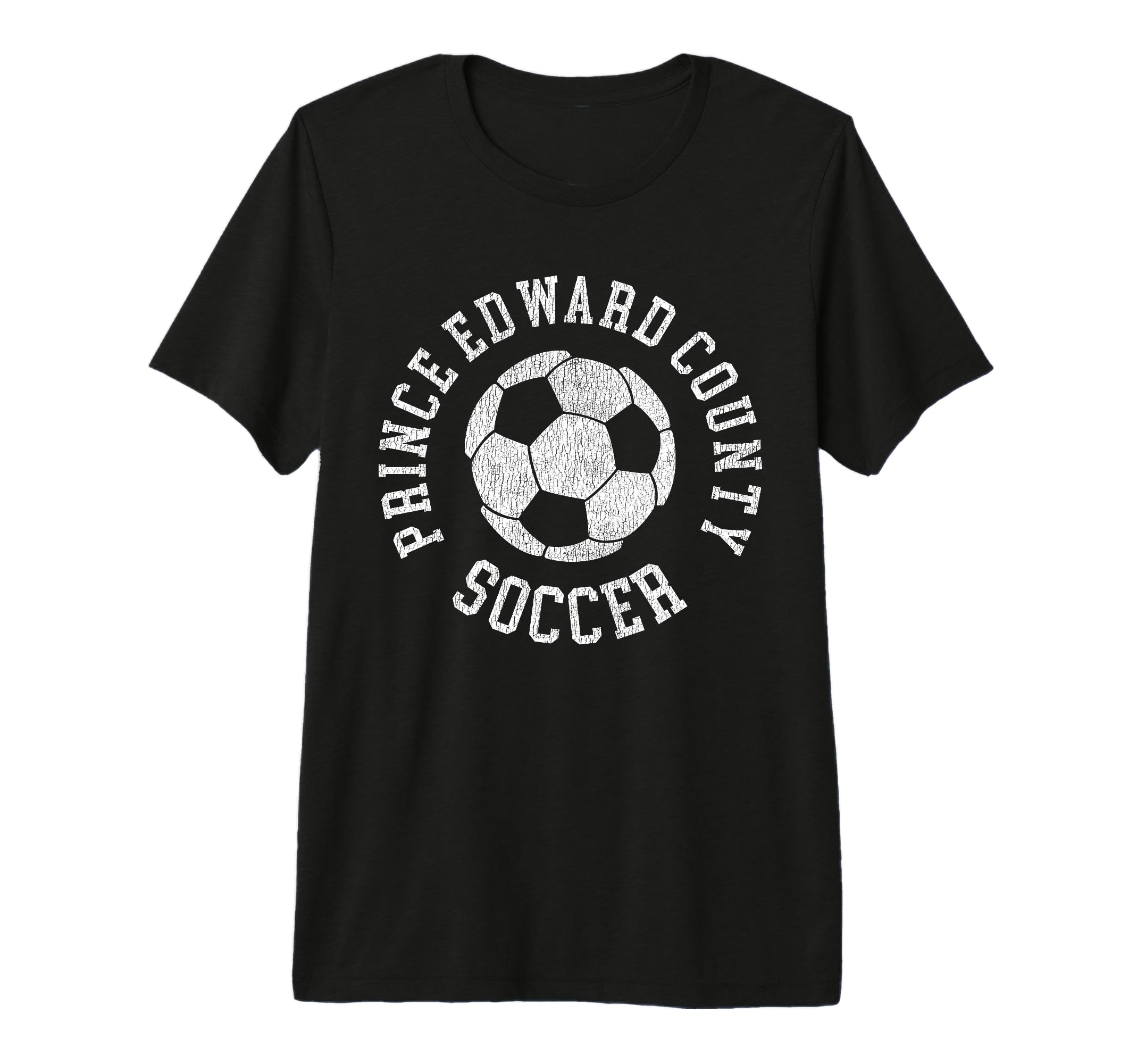 Prince Edward County Soccer Distressed T-Shirt - Fun Novelty Design Unisex - T-Shirt, Sweatshirt, Hoodie