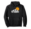 Mount Rainier Mountains Sun 80S Hoodie - Trendy Graphic Unisex - T-Shirt, Sweatshirt, Hoodie