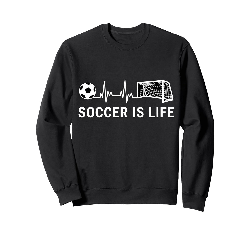 Soccer Is Life Heartbeat Sweatshirt - Custom Art Print Unisex - T-Shirt, Sweatshirt, Hoodie