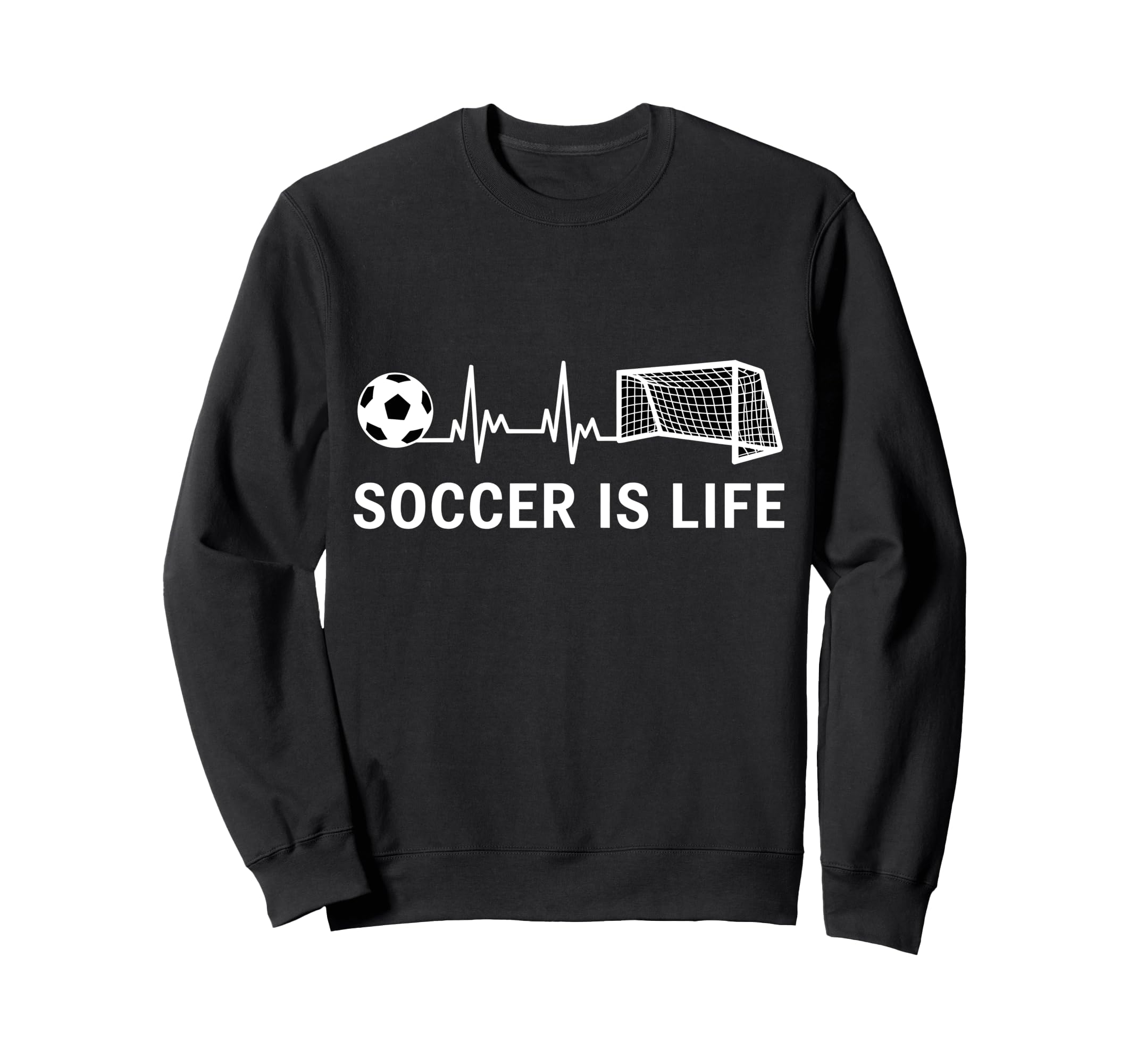 Soccer Is Life Heartbeat Sweatshirt - Custom Art Print Unisex - T-Shirt, Sweatshirt, Hoodie