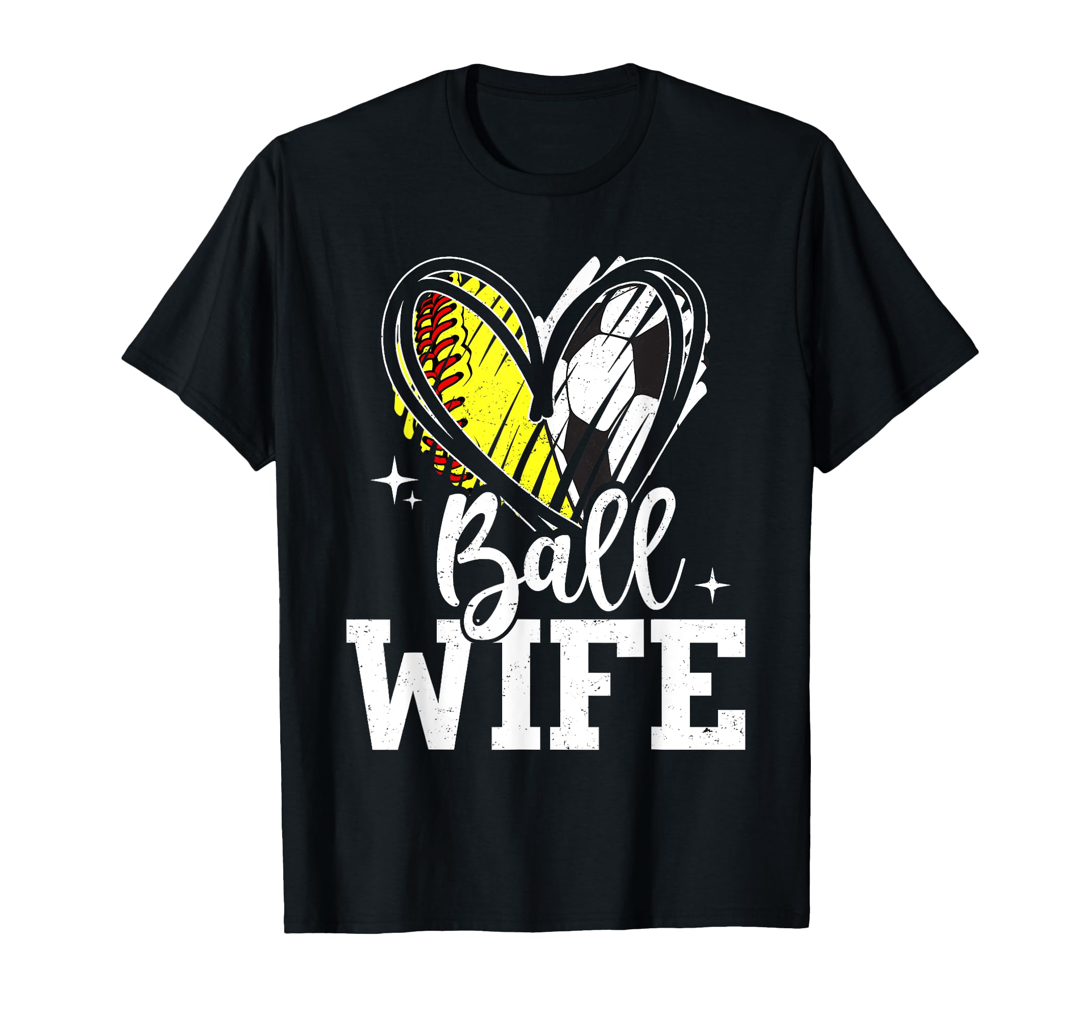 Ball Wife Softball Soccer Ball Wife Both T-Shirt - Unique Graphic Men Women - T-Shirt, Sweatshirt, Hoodie