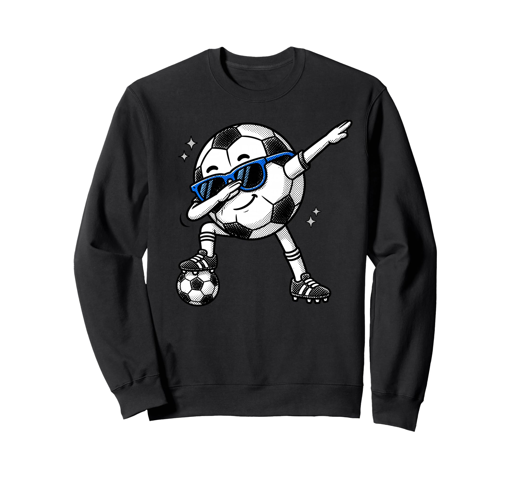 Dabbing Soccer Ball Halftone Funny Sweatshirt - Custom Art Print Unisex - T-Shirt, Sweatshirt, Hoodie
