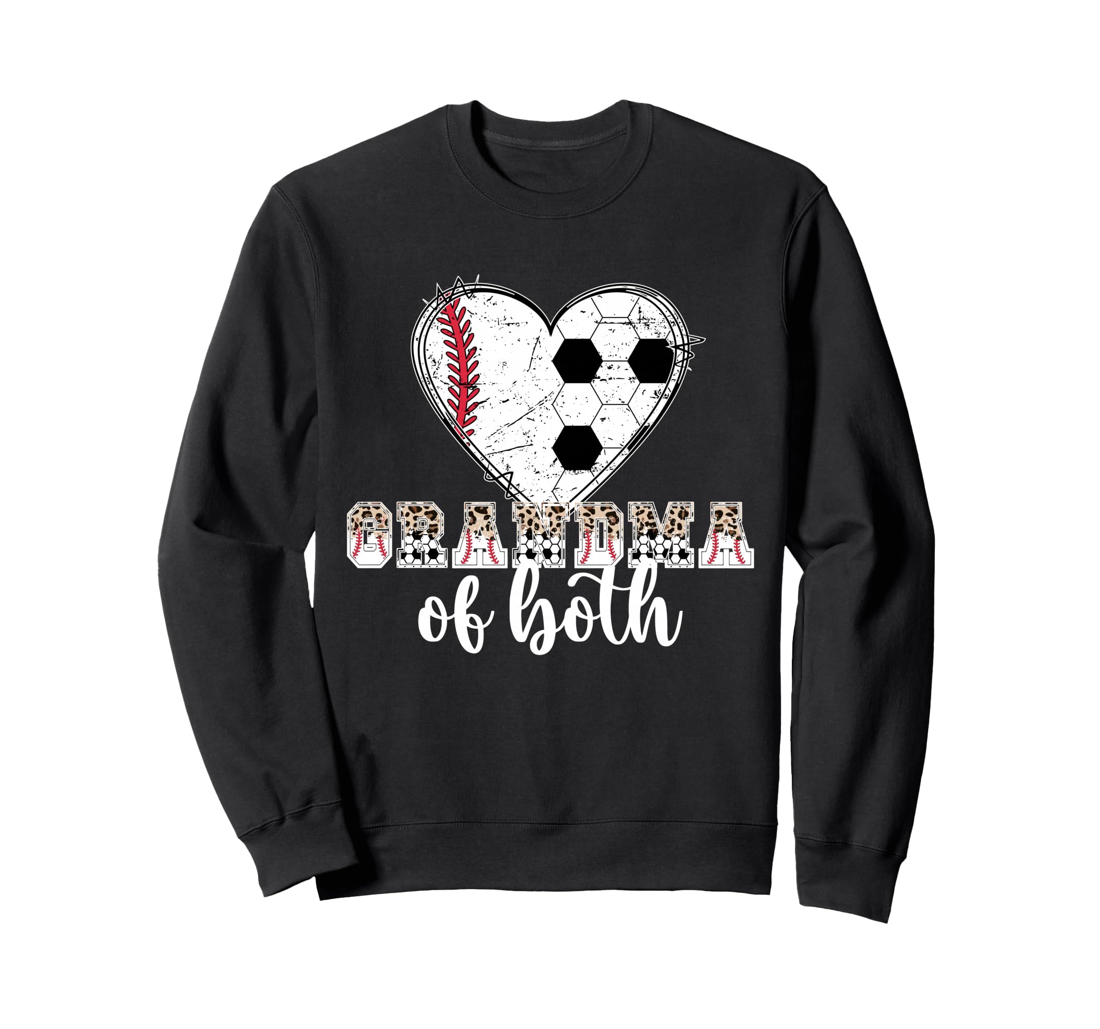 Grandma Both Heart Soccer Baseball Sweatshirt - Graphic Print Men Women - T-Shirt, Sweatshirt, Hoodie
