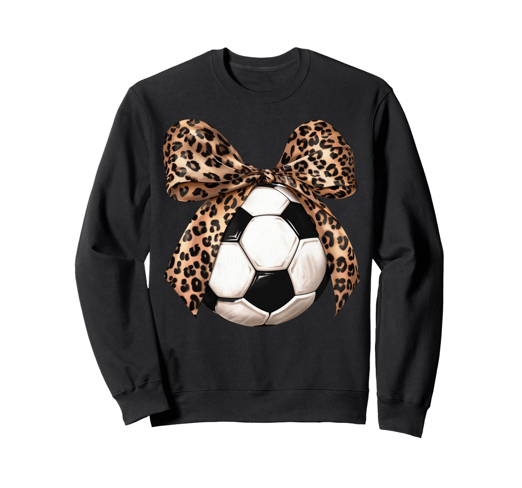 Soccer Coquette Bow Leopard Cheetah Sweatshirt - Custom Art Print Unisex - T-Shirt, Sweatshirt, Hoodie