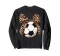 Soccer Coquette Bow Leopard Cheetah Sweatshirt - Graphic Print for Adults - T-Shirt, Sweatshirt, Hoodie