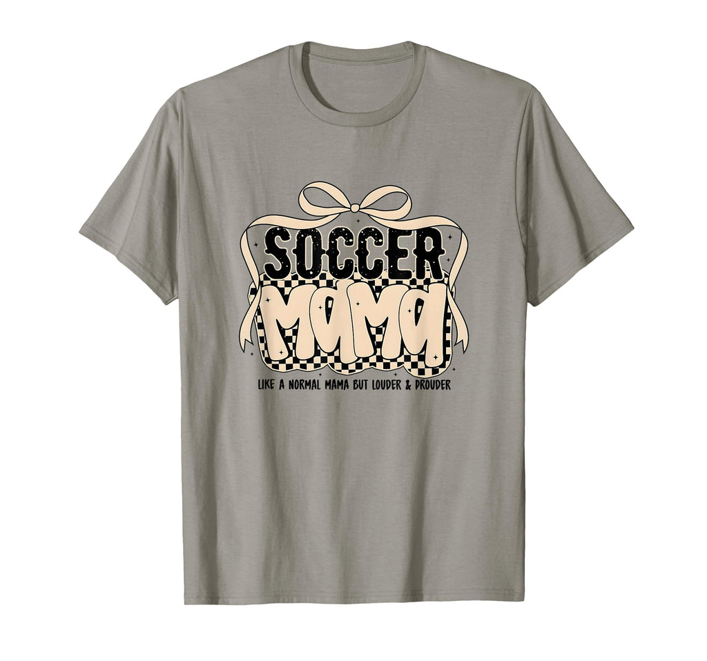Soccer Mama Coquette Bow Game Day T-Shirt - Novelty Apparel for Adults - T-Shirt, Sweatshirt, Hoodie