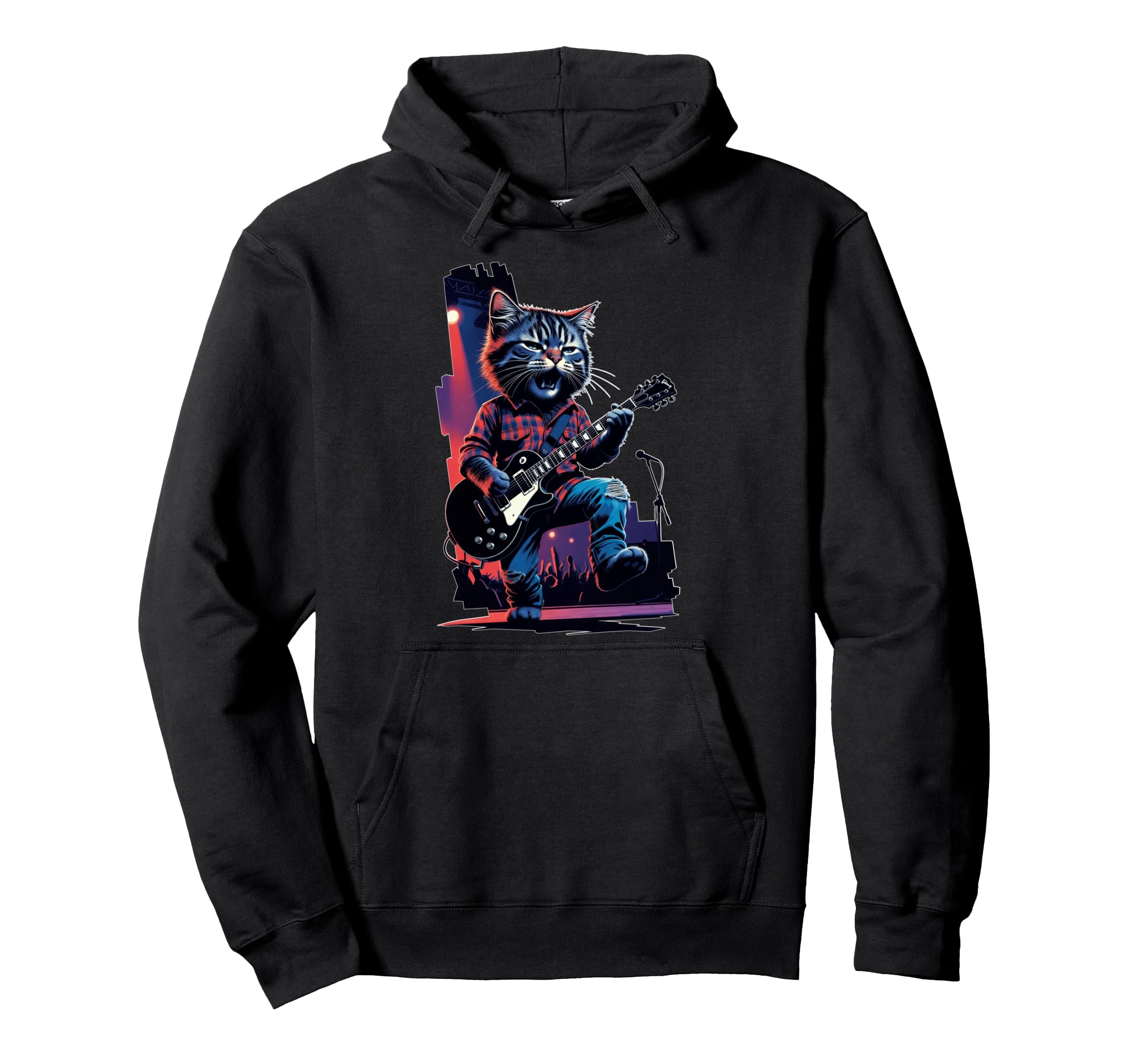 90S Grunge Rock Band Cat Hoodie - Casual Everyday Wear for Adults - T-Shirt, Sweatshirt, Hoodie
