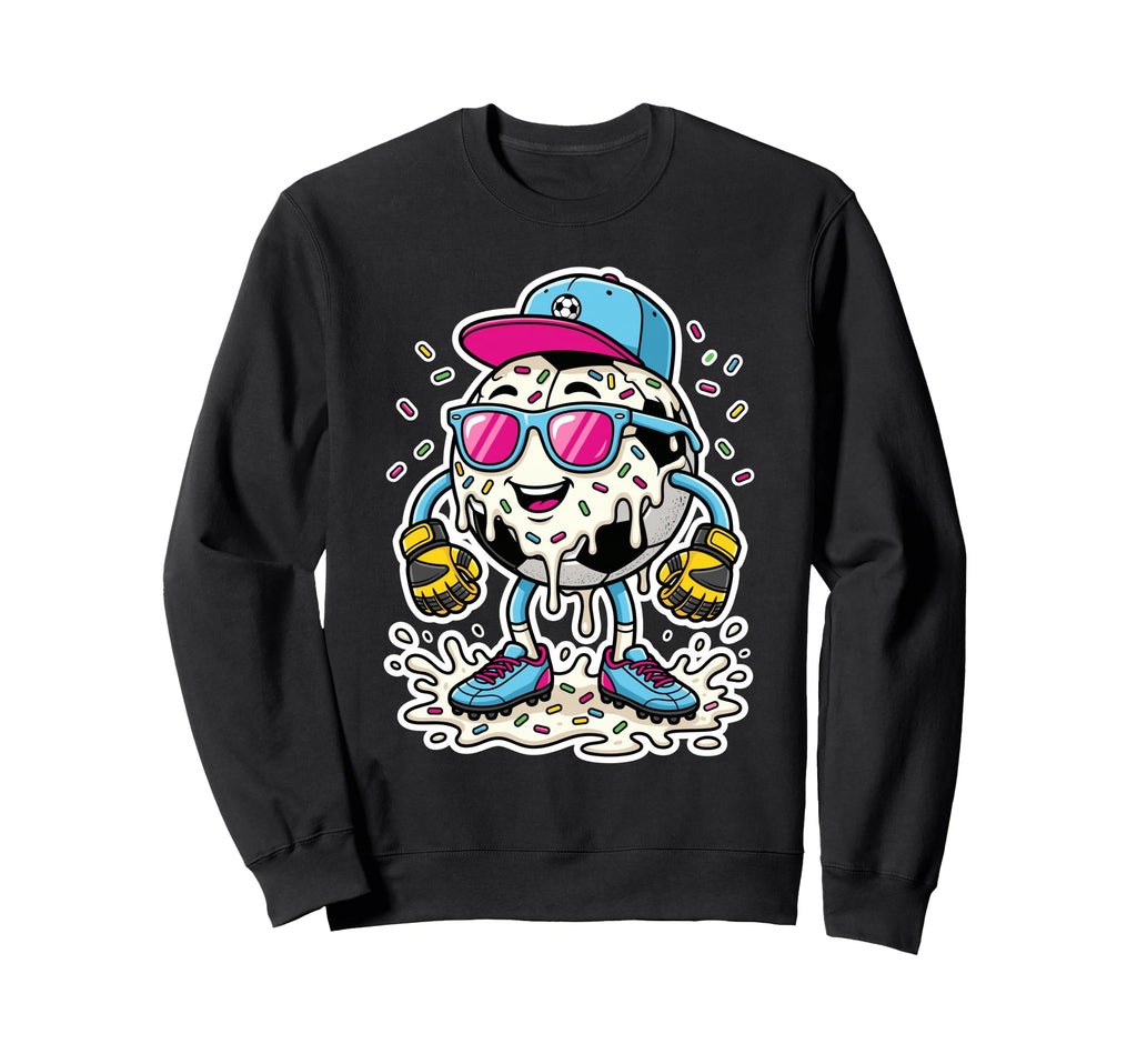 Soccer Ball Melting Ice Cream Sweatshirt - Minimalist Print for Adults - T-Shirt, Sweatshirt, Hoodie