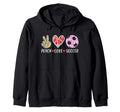 Peach Love Soccer Peace Heart Gift Play T-Shirt - Streetwear Style Unisex - T-Shirt, Sweatshirt, Hoodie