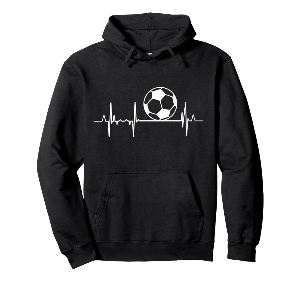 My Heart Beats Soccer Player Cardiogram Hoodie - Graphic Print for Adults - T-Shirt, Sweatshirt, Hoodie