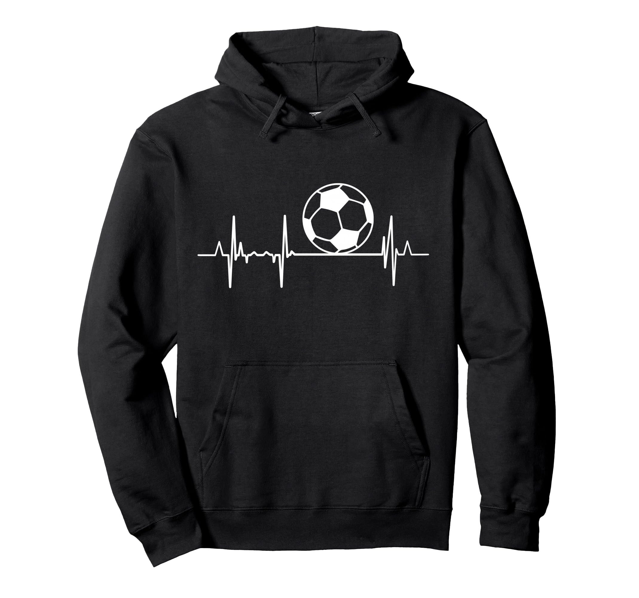 My Heart Beats Soccer Player Cardiogram Hoodie - Graphic Print for Adults - T-Shirt, Sweatshirt, Hoodie