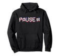 Glitch Vcr Vhs Tape 80S Pause Hoodie - Minimalist Print Unisex - T-Shirt, Sweatshirt, Hoodie