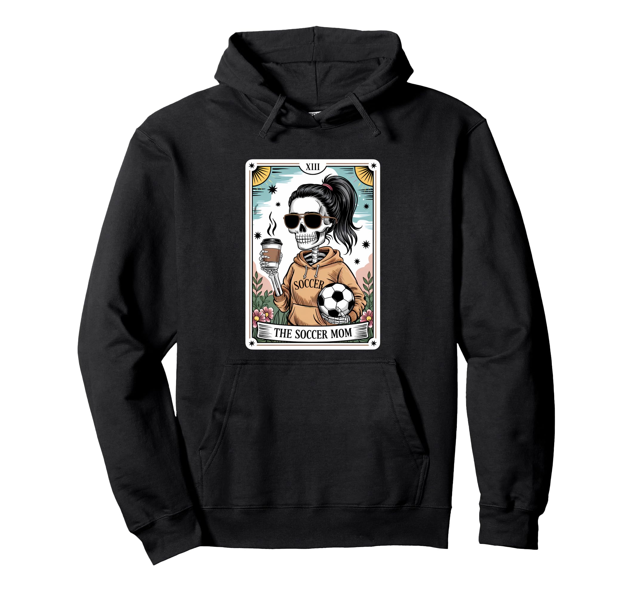 Funny Skeleton Tarot Card Halloween Hoodie - Aesthetic Graphic for Adults - T-Shirt, Sweatshirt, Hoodie