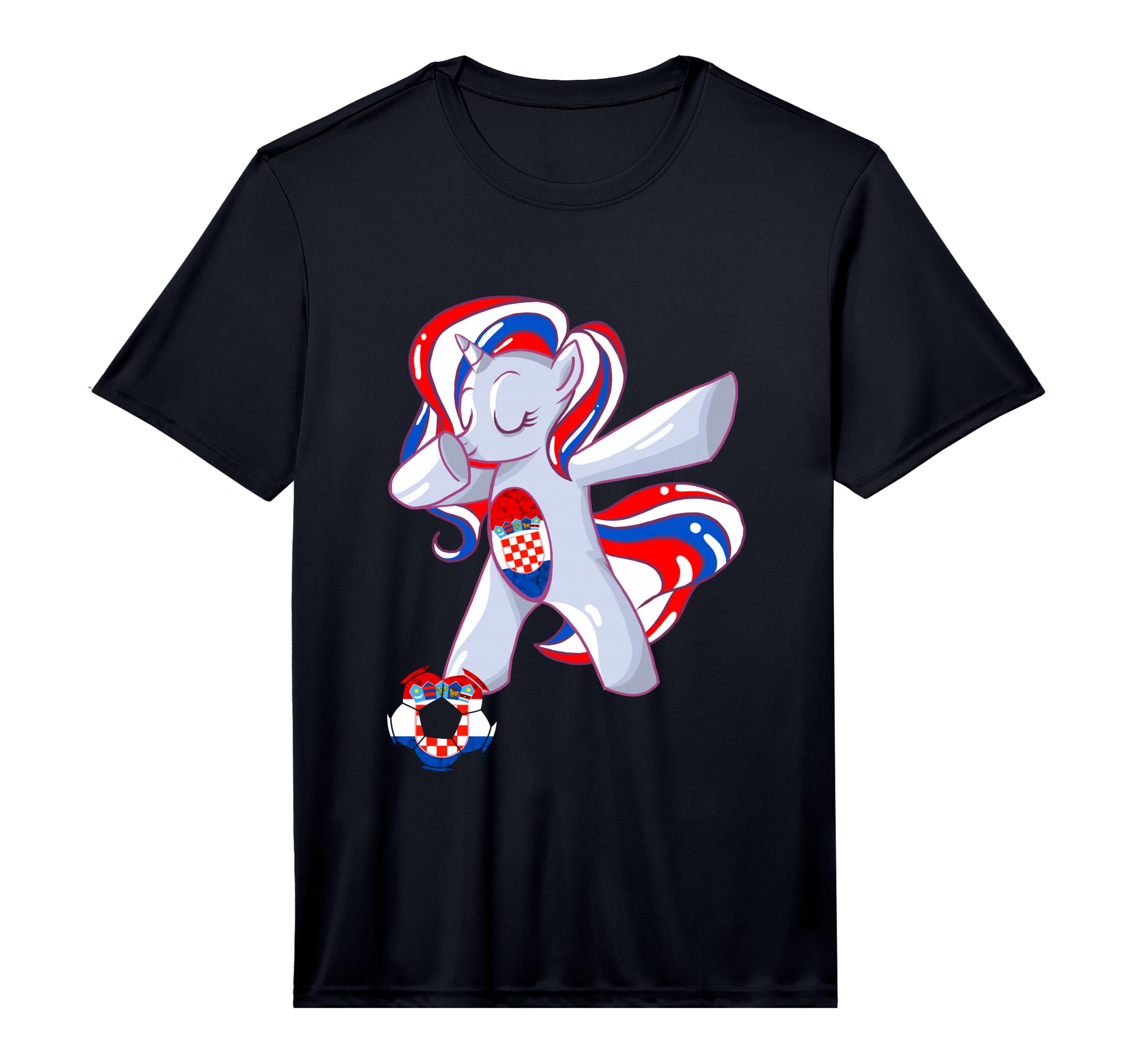 Dabbing Unicorn Croatian Flag Croatian T-Shirt - Trendy Graphic for Adults - T-Shirt, Sweatshirt, Hoodie