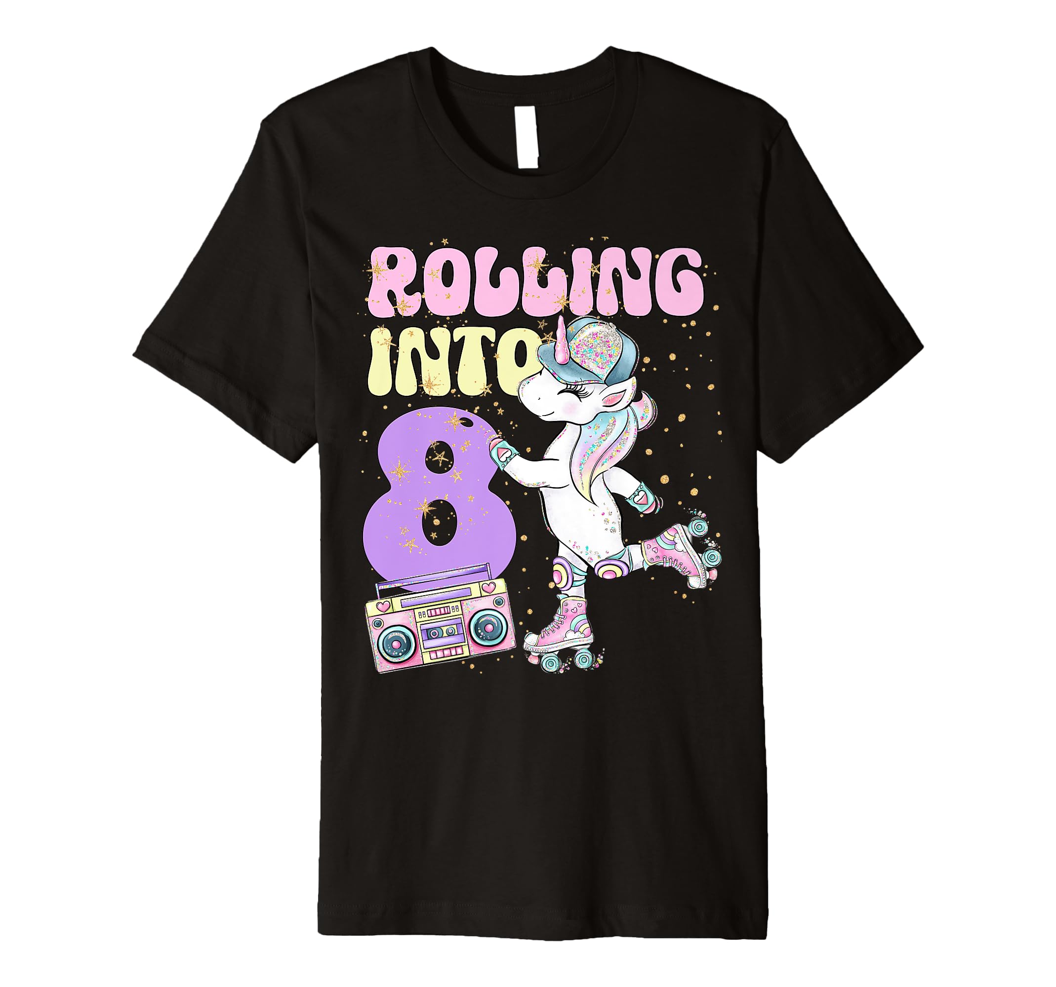 8Th Birthday Roller Skate Party T-Shirt - Fun Novelty Design Men Women - T-Shirt, Sweatshirt, Hoodie