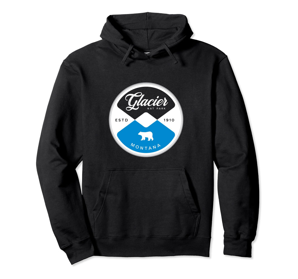 Glacier National Park Montana Circle Hoodie - Aesthetic Graphic Men Women - T-Shirt, Sweatshirt, Hoodie