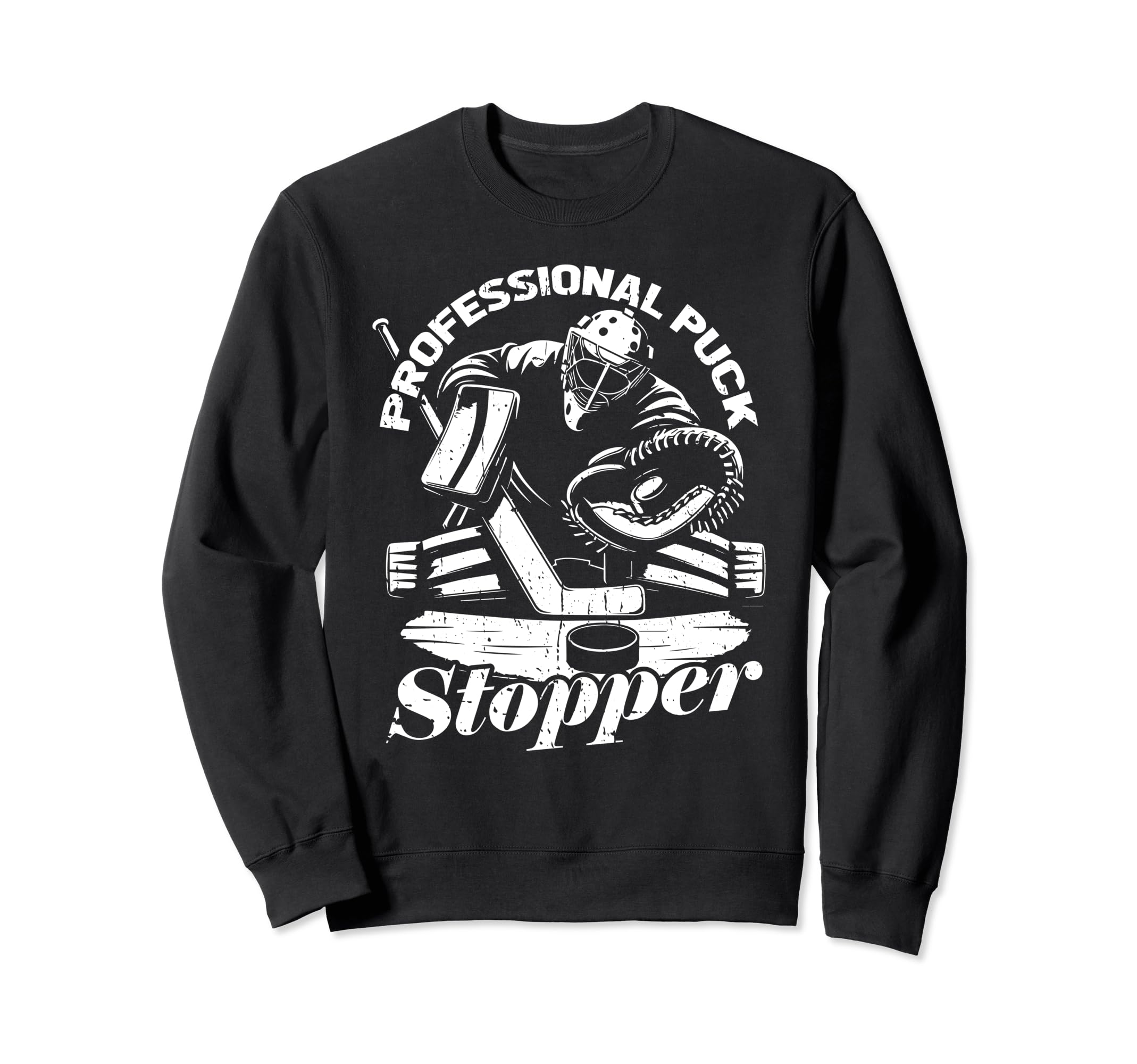 Hockey Puck Goalkeeper Ice Sweatshirt - Fun Novelty Design for Adults - T-Shirt, Sweatshirt, Hoodie