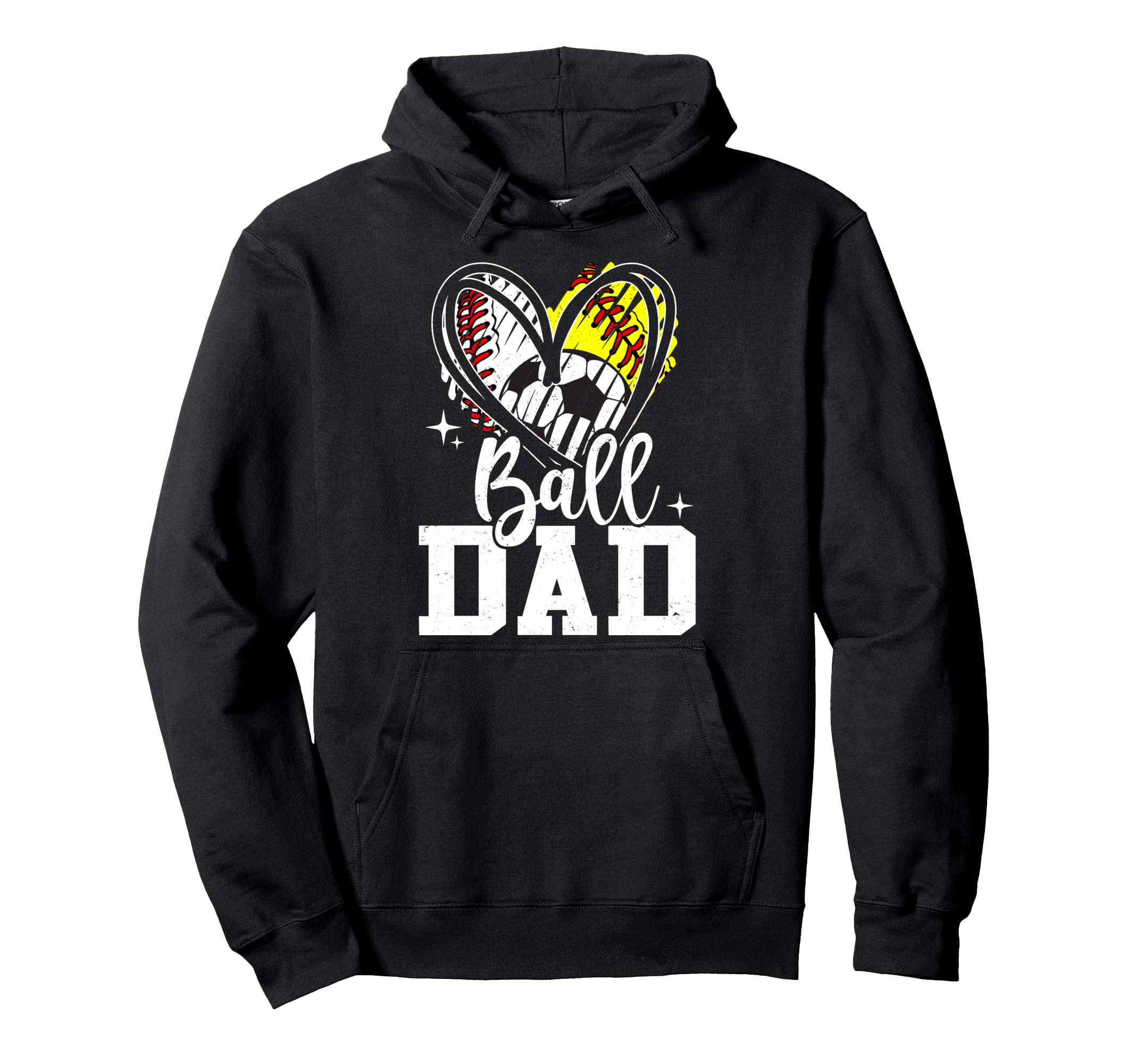Ball Dad Baseball Softball Soccer Dad Hoodie - Custom Art Print for Adults - T-Shirt, Sweatshirt, Hoodie