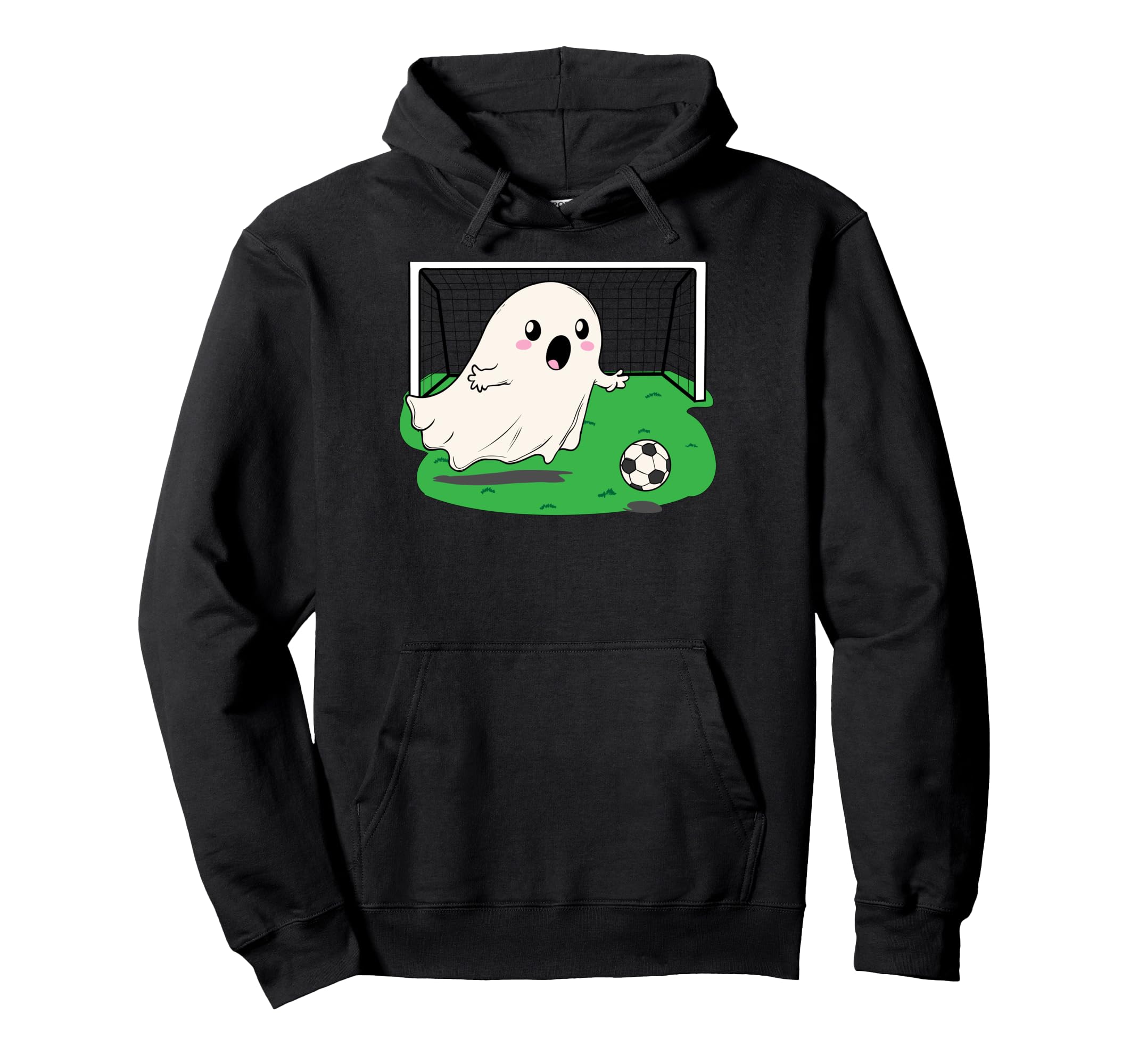 Funny Ghost Soccer Goalie Halloween Hoodie - Unique Graphic for Adults - T-Shirt, Sweatshirt, Hoodie