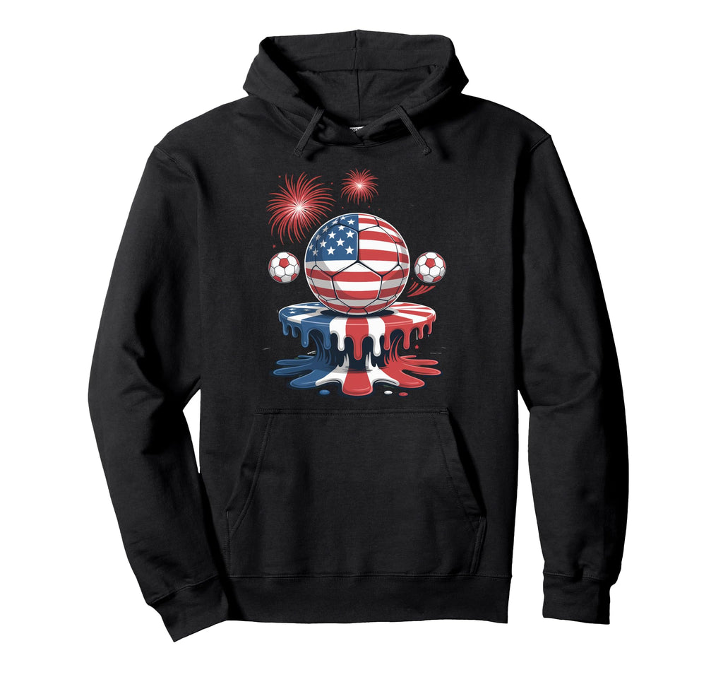 Ice Cream Drip Game American Usa Flag Hoodie - Minimalist Print Men Women - T-Shirt, Sweatshirt, Hoodie