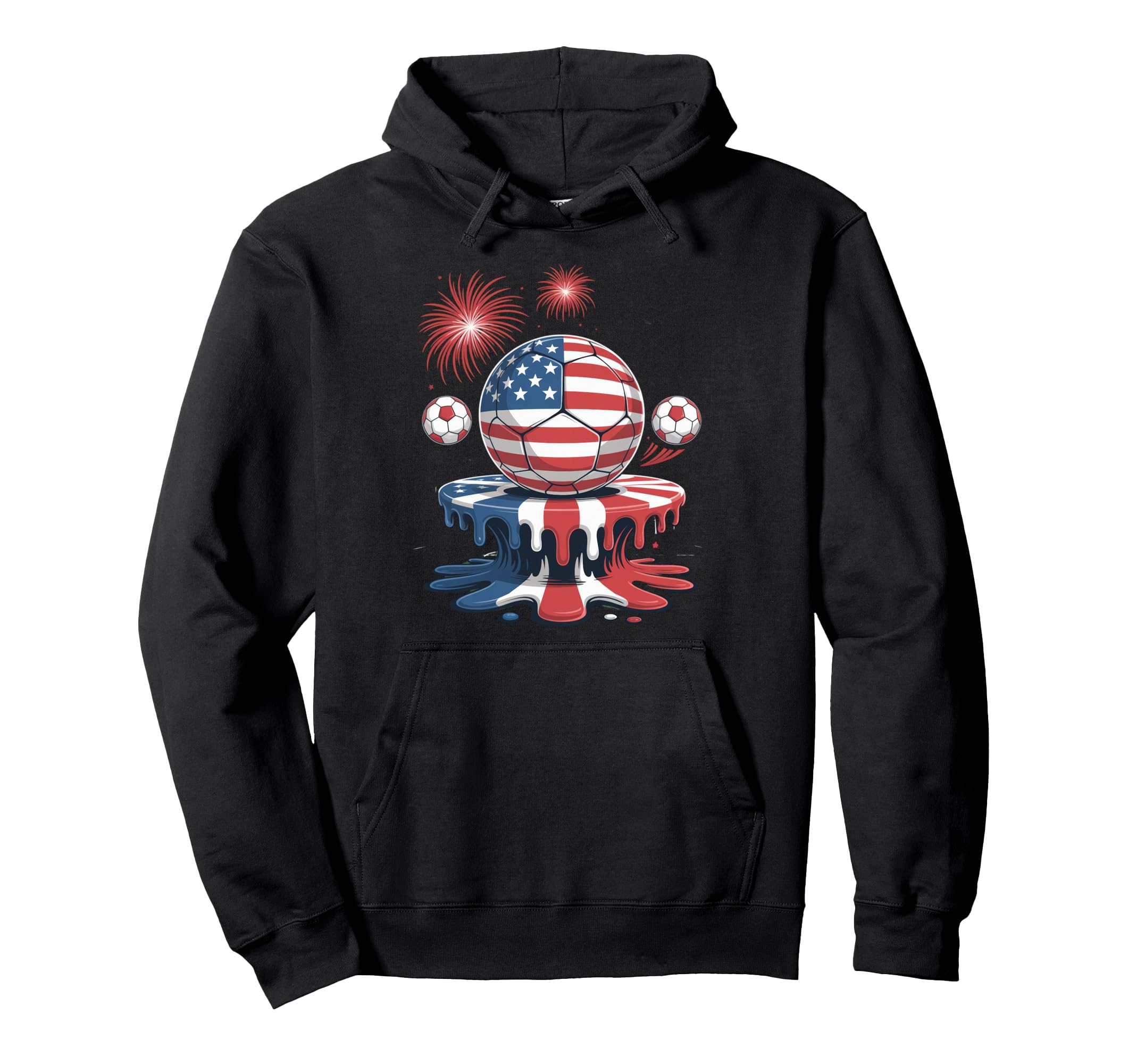 Ice Cream Drip Game American Usa Flag Hoodie - Minimalist Print Men Women - T-Shirt, Sweatshirt, Hoodie