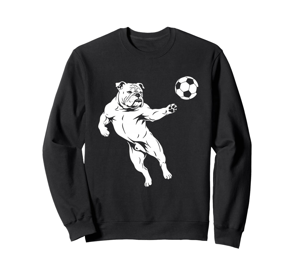Bulldog Playing Soccer Funny Dog Lover Sweatshirt - Graphic Print Unisex - T-Shirt, Sweatshirt, Hoodie