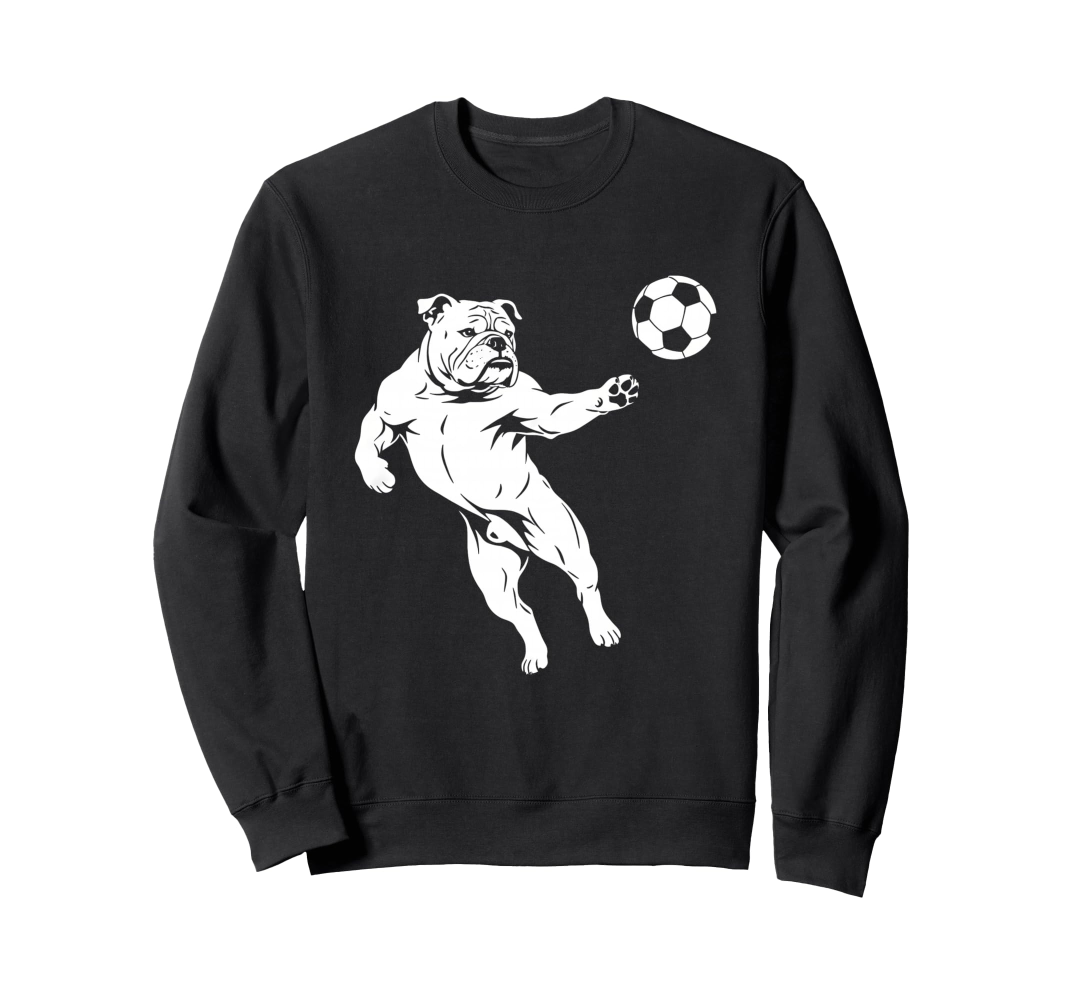 Bulldog Playing Soccer Funny Dog Lover Sweatshirt - Graphic Print Unisex - T-Shirt, Sweatshirt, Hoodie