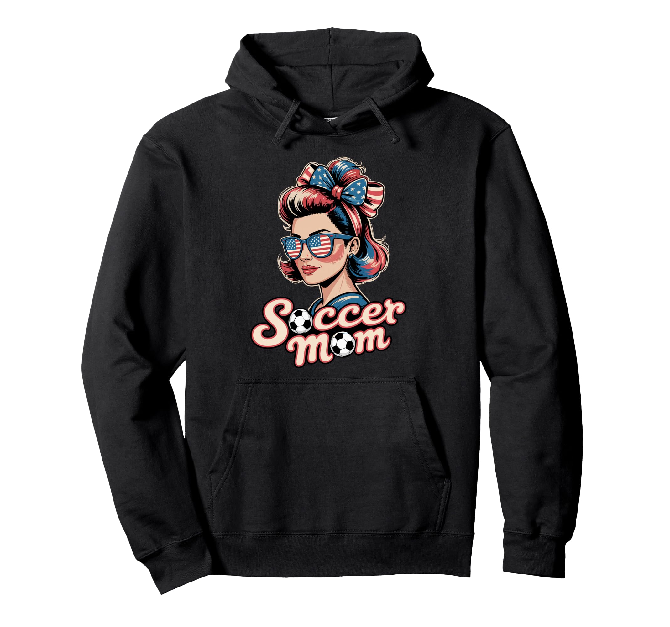 Patriotic Soccer Mom American Hoodie - Casual Everyday Wear for Adults - T-Shirt, Sweatshirt, Hoodie